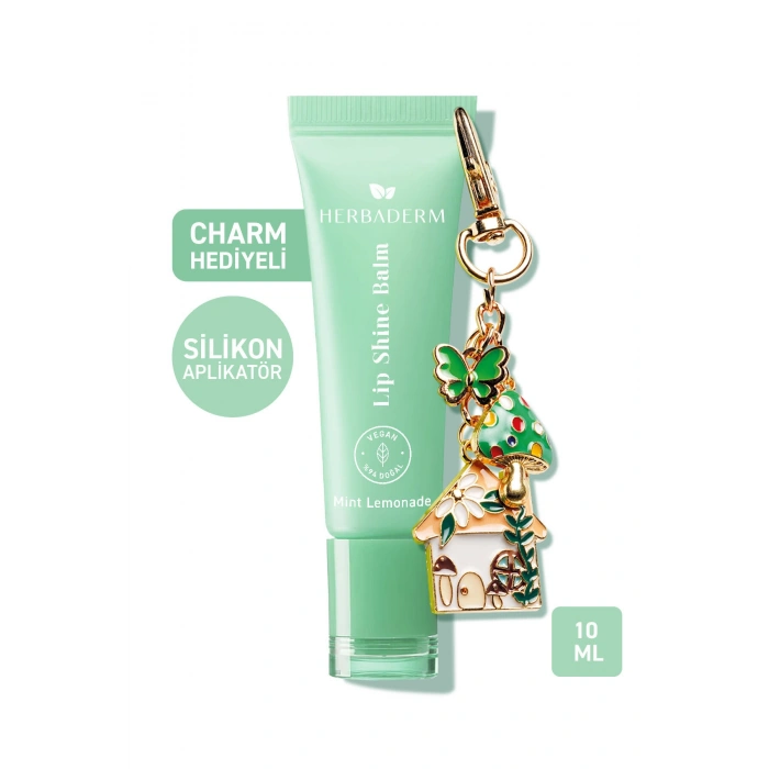 Herbaderm Parlak Dudak Balmı Limonata Aromalı 10 ml (Charm Hediyeli)