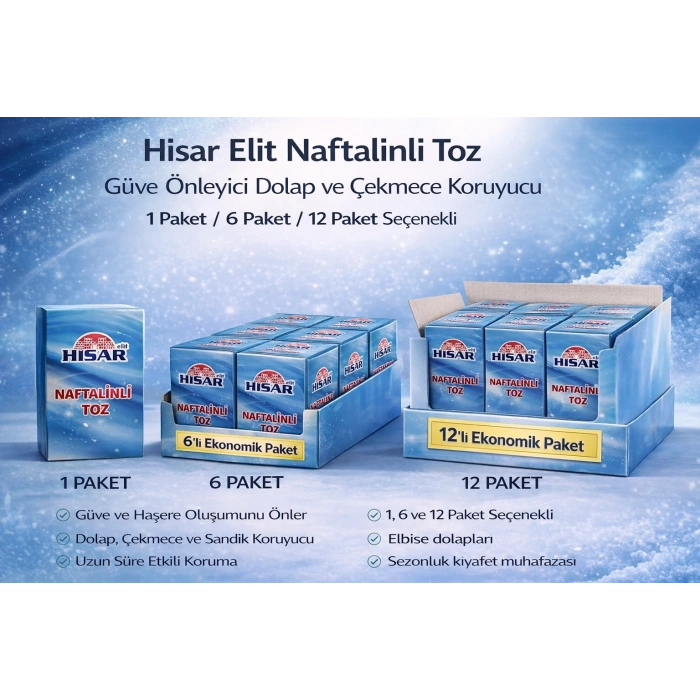 Hisar Elit Naftalinli Toz Güve Önleyici Dolap ve Çekmece Koruyucu 1 Adet