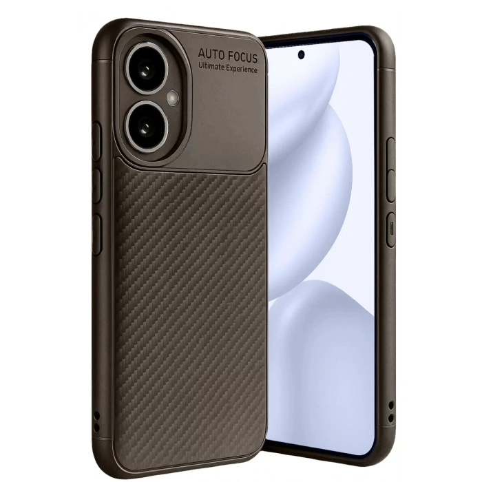 Honor 400 Kılıf Auto Focus Karbon Kapak - Kahverengi