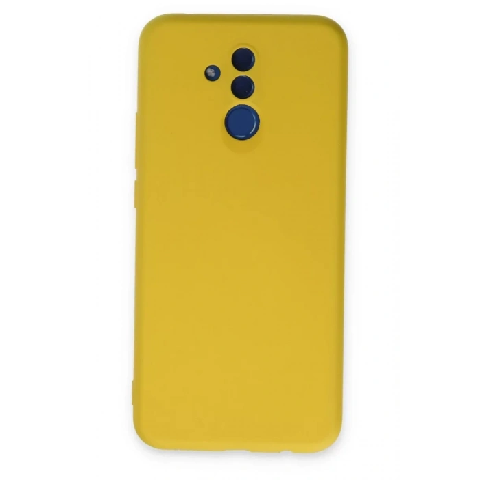 Huawei Mate 20 Lite Kılıf Nano içi Kadife Silikon - Sarı