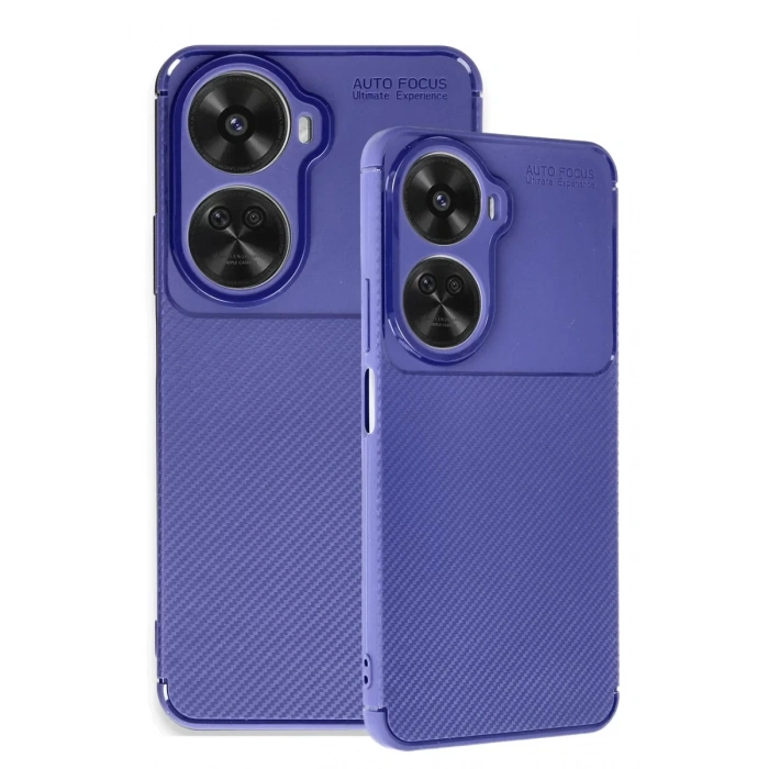 Huawei Nova 12 SE Kılıf Auto Focus Karbon Kapak - Lacivert