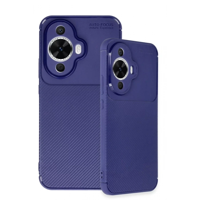 Huawei Nova 12S Kılıf Auto Focus Karbon Kapak - Lacivert