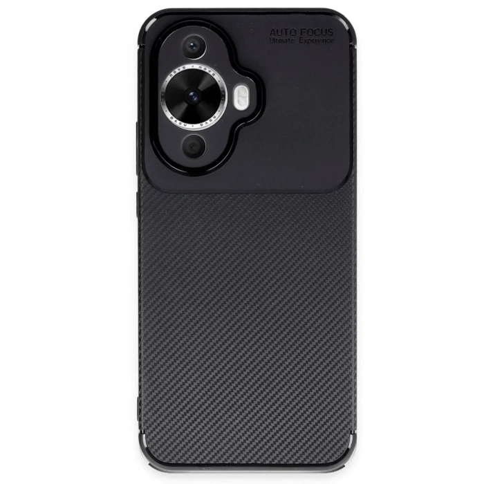 Huawei Nova 12S Kılıf Auto Focus Karbon Kapak - Siyah