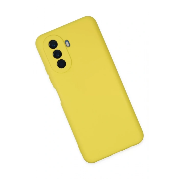 Huawei Nova Y70 Kılıf Nano içi Kadife Silikon - Sarı