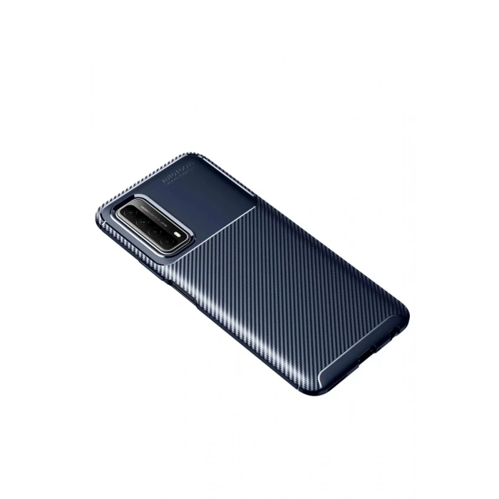 Huawei P Smart 2021 Kılıf Auto Focus Karbon Kapak - Lacivert