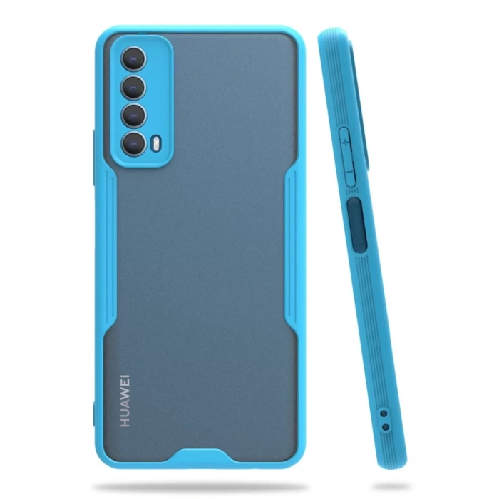 Huawei P Smart 2021 Kılıf Platin Silikon - Mavi
