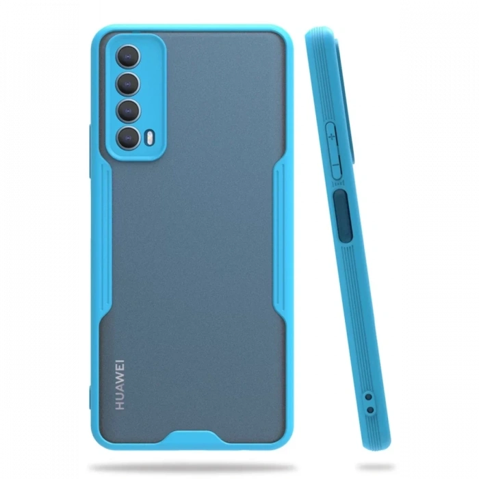 Huawei P Smart 2021 Kılıf Platin Silikon - Mavi