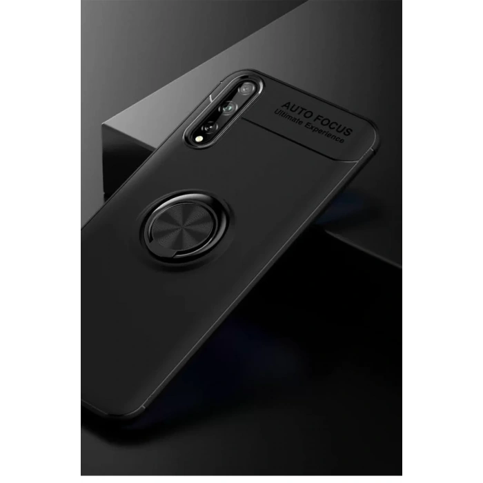 Huawei P Smart S Kılıf Range Yüzüklü Silikon - Siyah