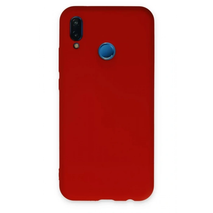 Huawei P20 Lite Kılıf Nano içi Kadife Silikon - Kırmızı