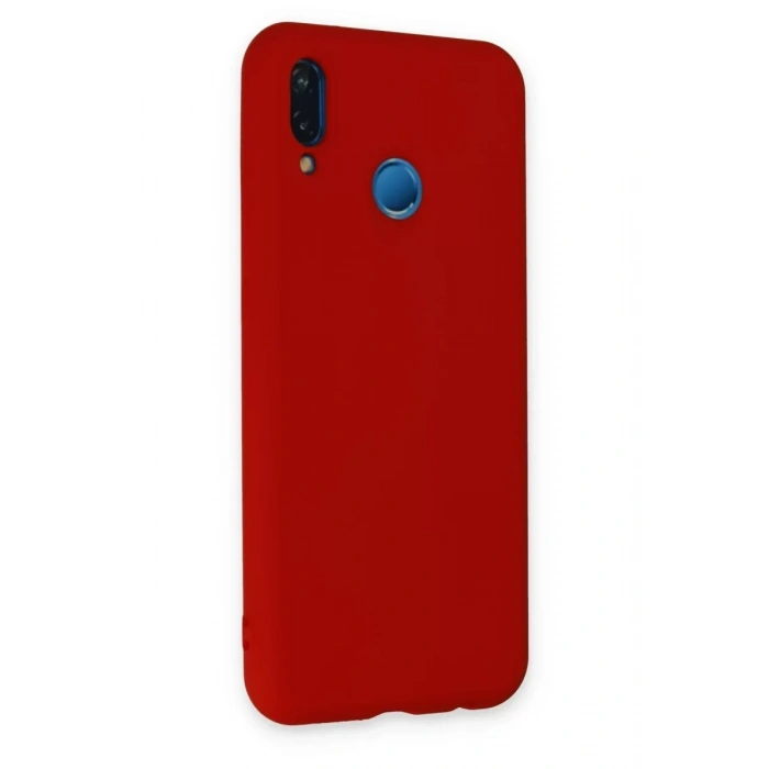 Huawei P20 Lite Kılıf Nano içi Kadife Silikon - Kırmızı