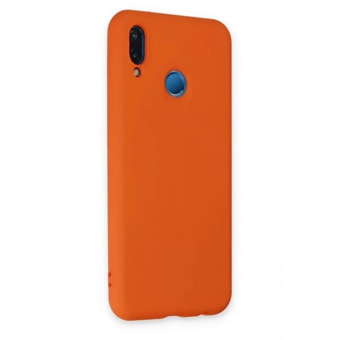 Huawei P20 Lite Kılıf Nano içi Kadife Silikon - Turuncu