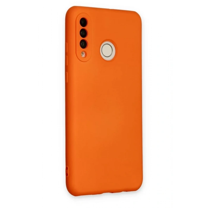 Huawei P30 Lite Kılıf Nano içi Kadife Silikon - Turuncu