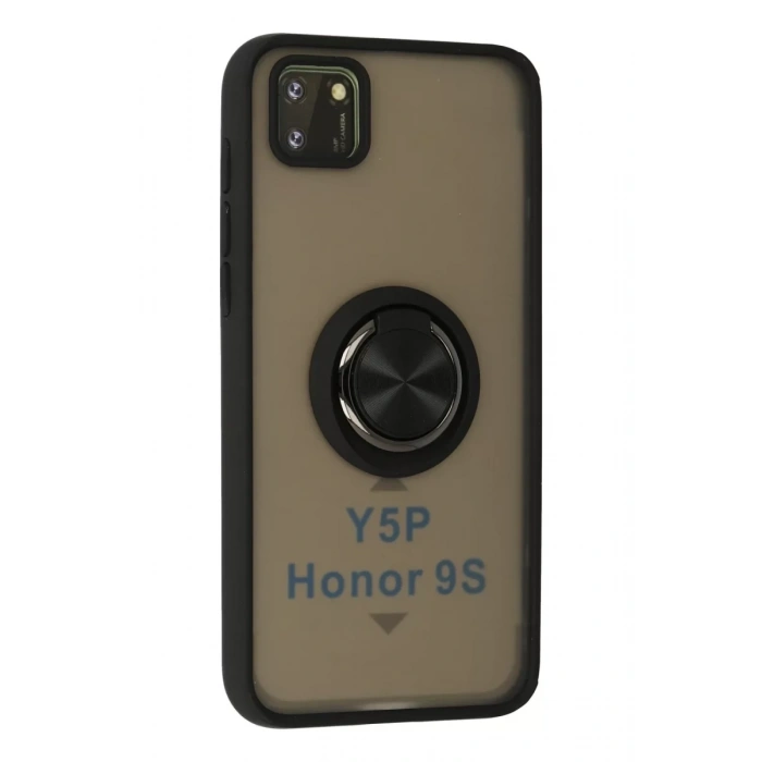 Huawei Y5P Kılıf Montreal Yüzüklü Silikon Kapak - Siyah