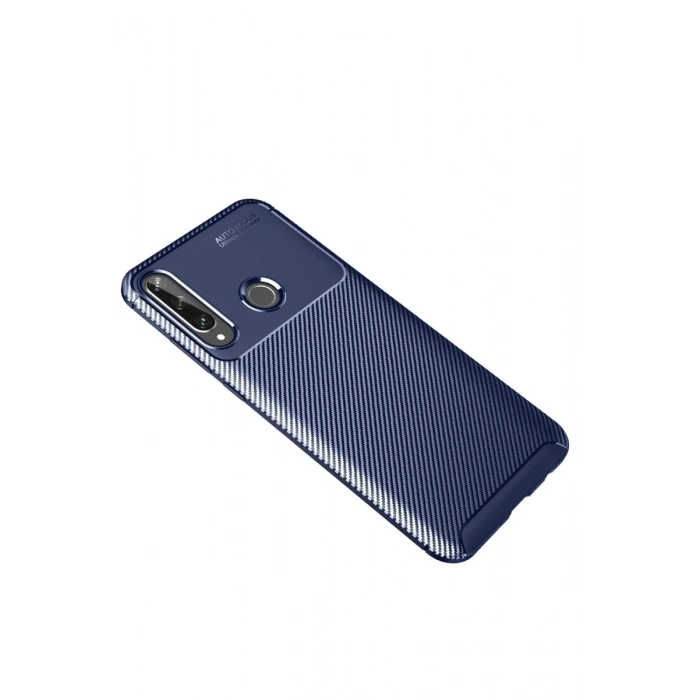 Huawei Y6P Kılıf Auto Focus Karbon Kapak - Lacivert