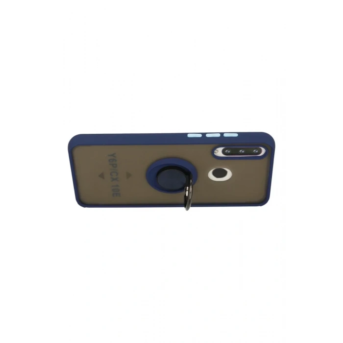 Huawei Y6P Kılıf Montreal Yüzüklü Silikon Kapak - Lacivert