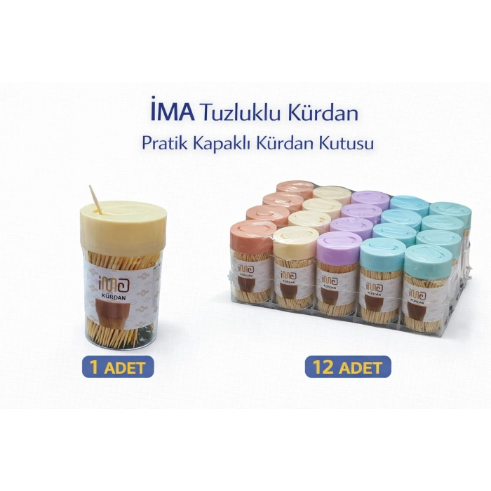 İMA Tuzluklu Kürdan 1 Adet | Pratik Kapaklı Kürdan Kutusu