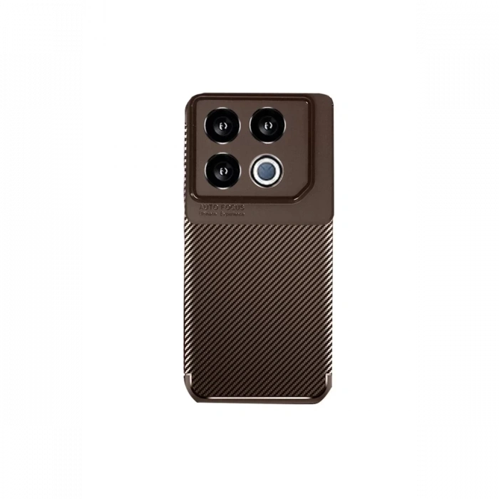 İnfinix GT 20 Pro Kılıf Auto Focus Karbon Kapak - Kahverengi