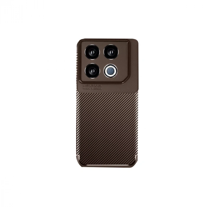 İnfinix GT 20 Pro Kılıf Auto Focus Karbon Kapak - Kahverengi
