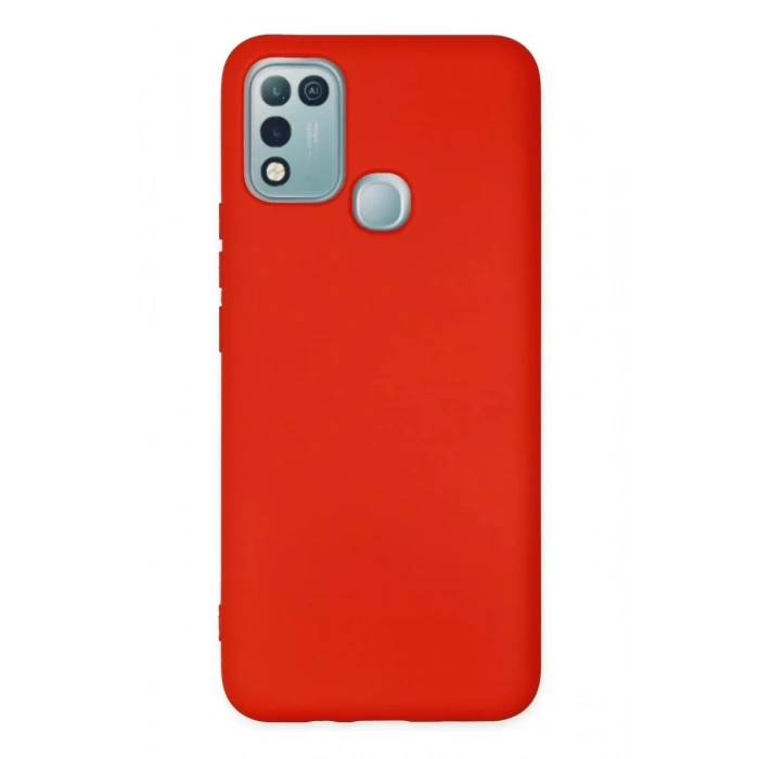 İnfinix Hot 10 Play Kılıf Nano içi Kadife Silikon - Kırmızı