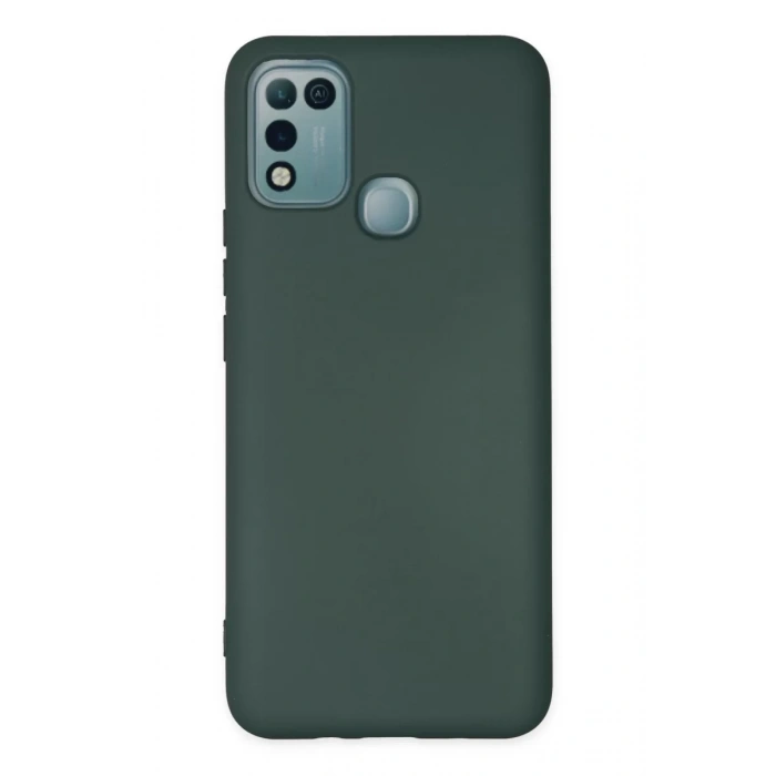 İnfinix Hot 10 Play Kılıf Nano içi Kadife Silikon - Koyu Yeşil