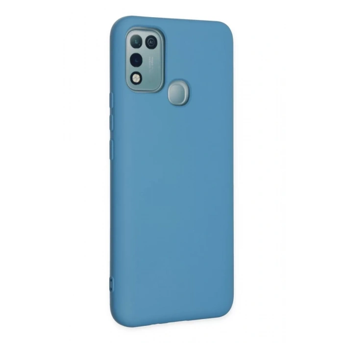 İnfinix Hot 10 Play Kılıf Nano içi Kadife Silikon - Mavi
