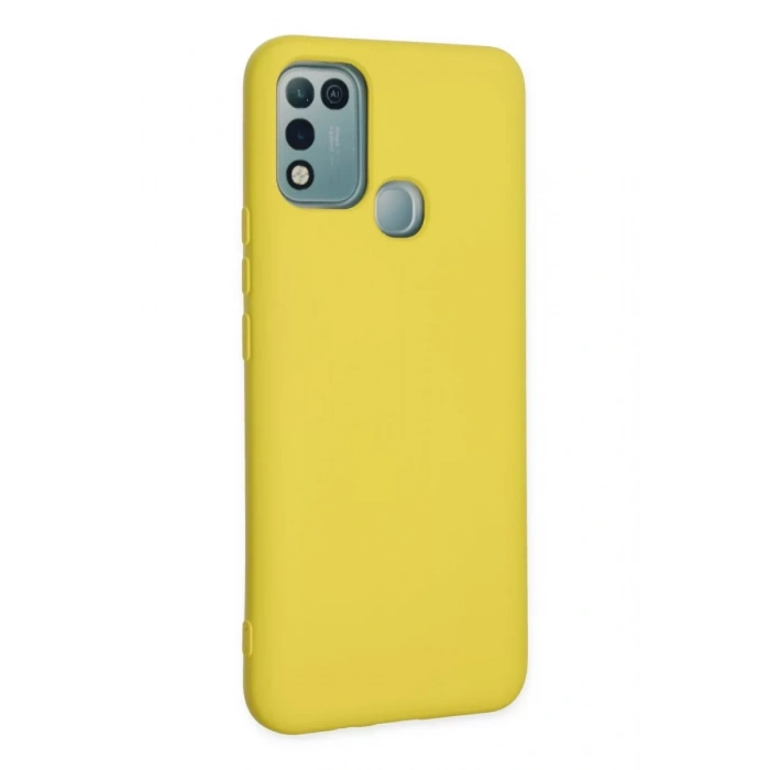 İnfinix Hot 10 Play Kılıf Nano içi Kadife Silikon - Sarı