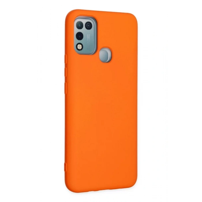İnfinix Hot 10 Play Kılıf Nano içi Kadife Silikon - Turuncu