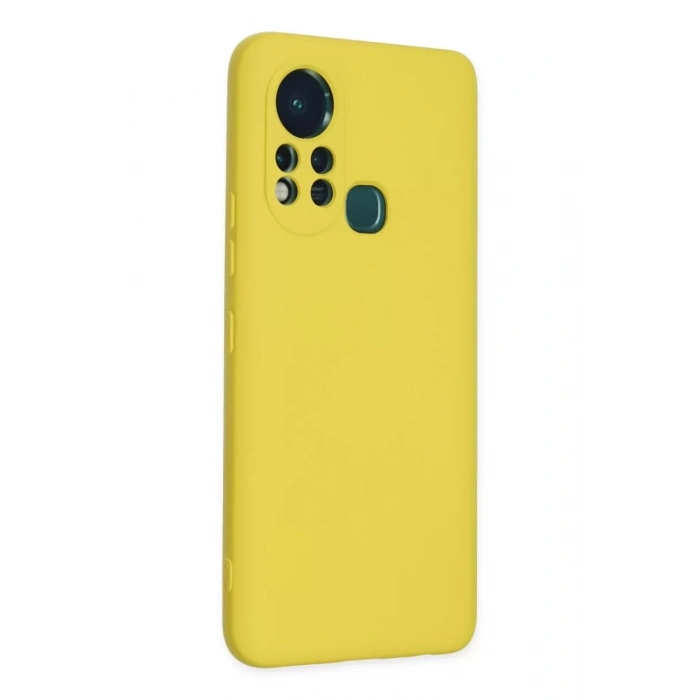 İnfinix Hot 11s Kılıf Nano içi Kadife Silikon - Sarı