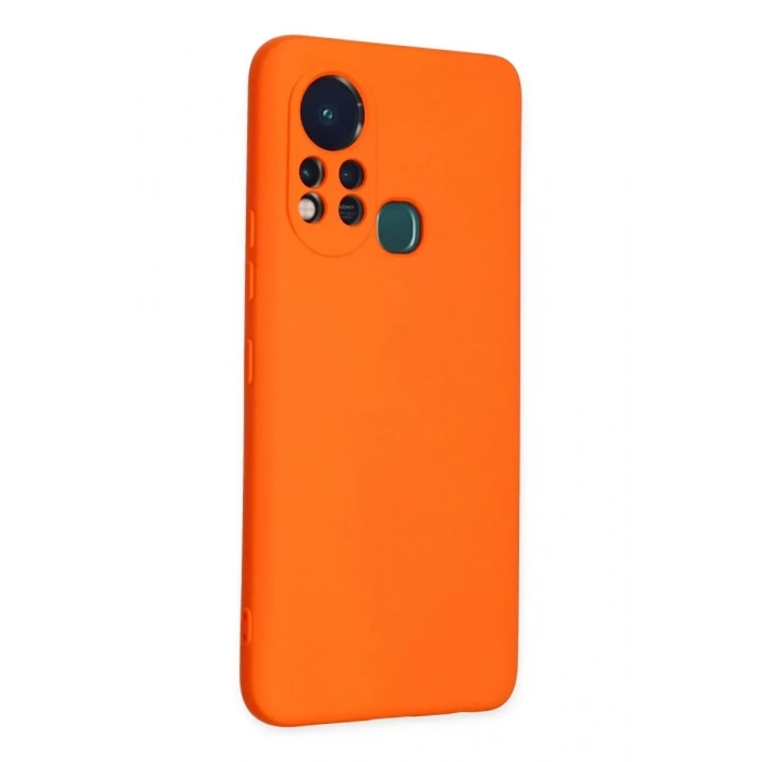İnfinix Hot 11s Kılıf Nano içi Kadife Silikon - Turuncu
