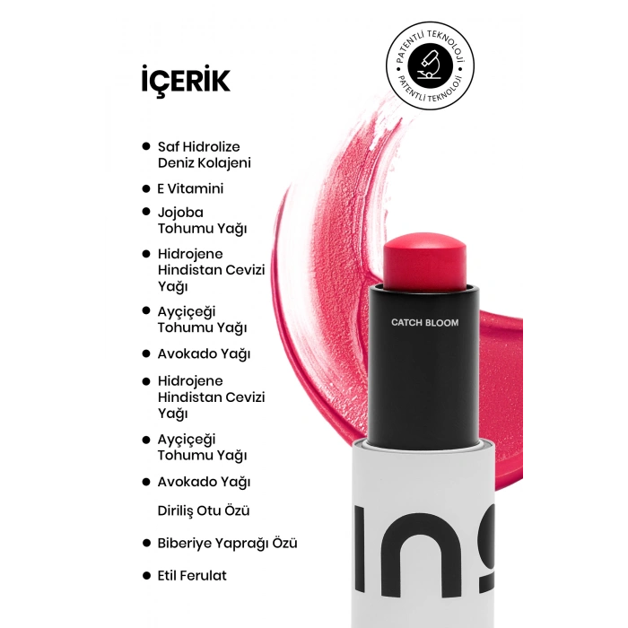 Ino Beauty Catch Bloom Full Size Lip Cheek Stick Dudak ve Yanak Nemlendirici Peony 8,77 gr