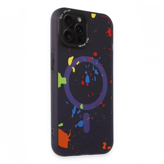 iPhone 14 Pro Colorful Magsafe Kapak - Derin Mor