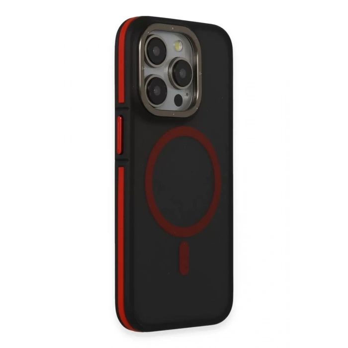 iPhone 14 Pro Max Kılıf Rocky Magsafe Kapak - Siyah-Kırmızı