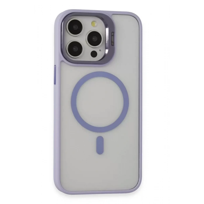 iPhone 15 Pro Kılıf Roblox Lens Magsafe Standlı Kapak - Lila