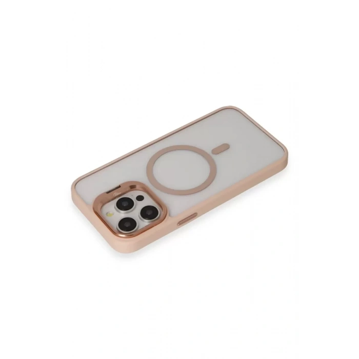iPhone 15 Pro Max Kılıf Roblox Lens Magsafe Standlı Kapak - Pudra