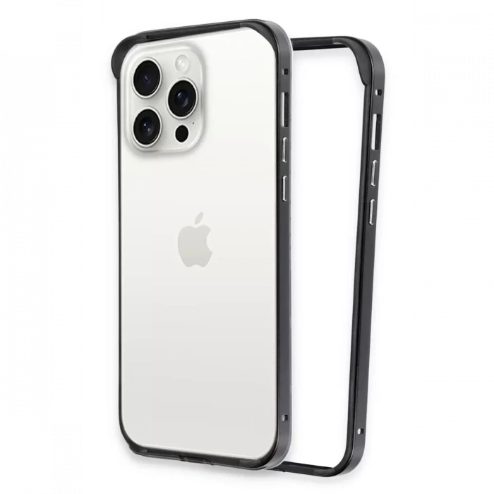 iPhone 15 Pro Max Land Bumper Koruma Kapak - Siyah