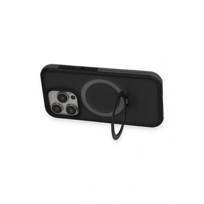 iPhone 15 Pro Zorda Airbag Magsafe Standlı Kapak - Lacivert