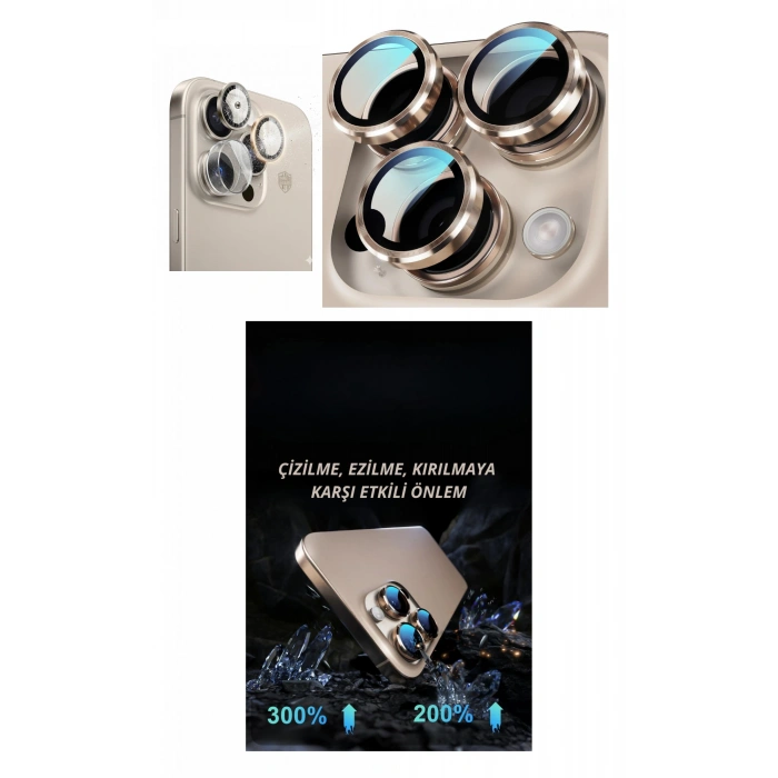 iPhone 16 Pro Kamera Lens Koruyucu Naturel