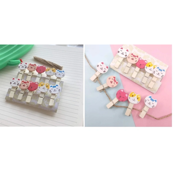 İpli Mandallı Kedili Fotoğraf Albümü Kedi Kafası Şekilli Mandal