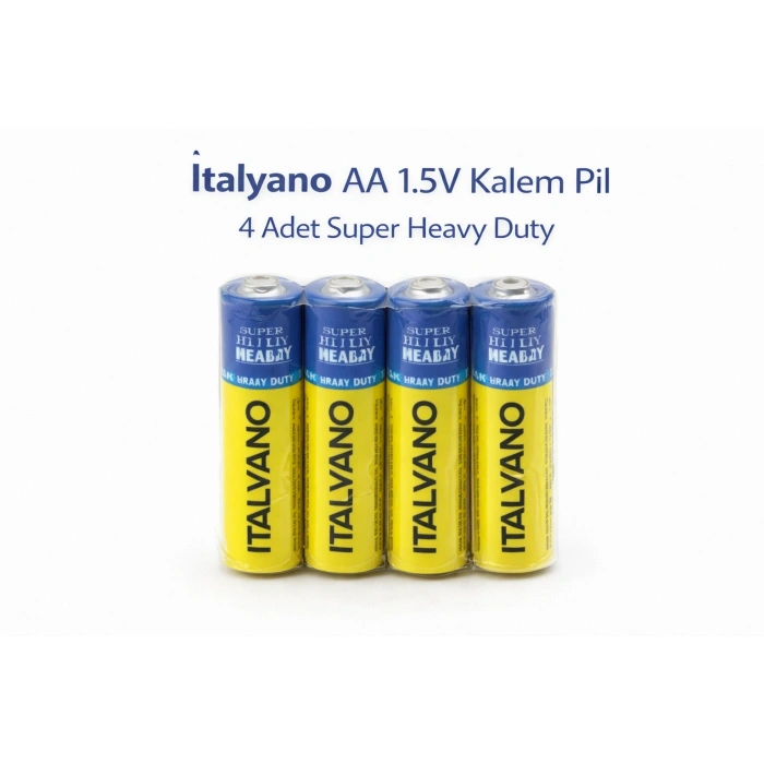 İtalyano AA 1.5V Kalem Pil 4 Adet Super Heavy Duty 1 Paket