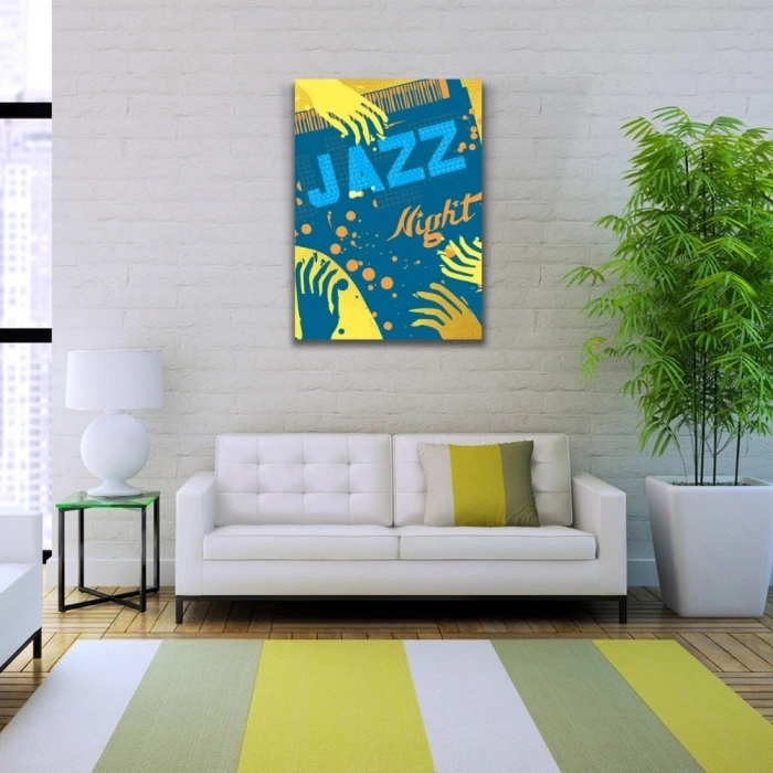 Jazz Night Afişi Kanvas Tablo 50 x 70