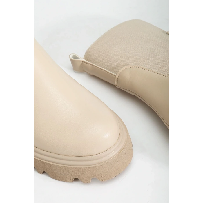 K-815 Bej Lastikli Yüksek Tabanlı Günlük Kadın Bot