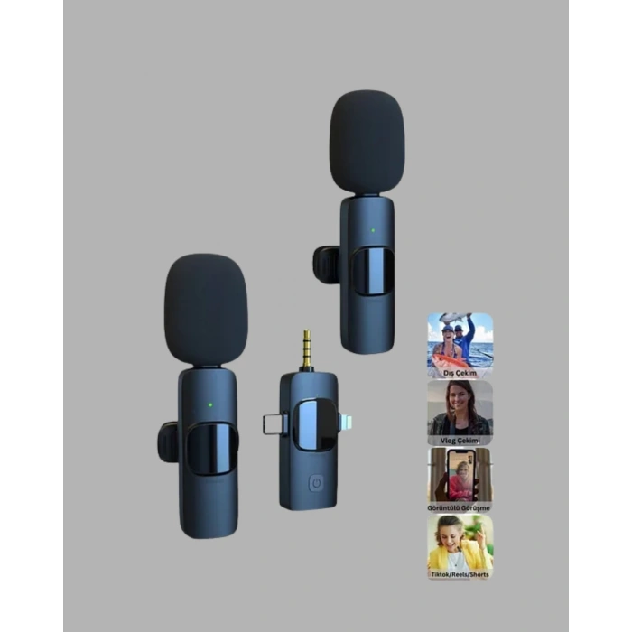 Kablosuz Mikrofon - Telefon ve Bilgisayar Uyumlu