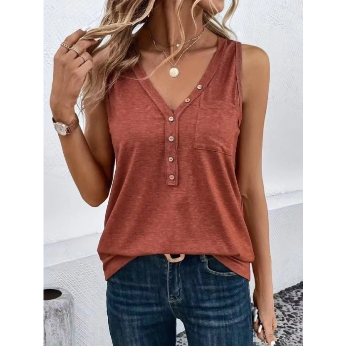 Kadın Askılı önden Düğmeli Viskon Bluz