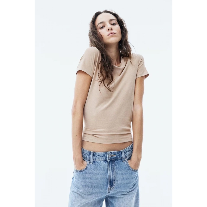 Kadın Bisiklet Yaka Regular Kalıp T-shirt