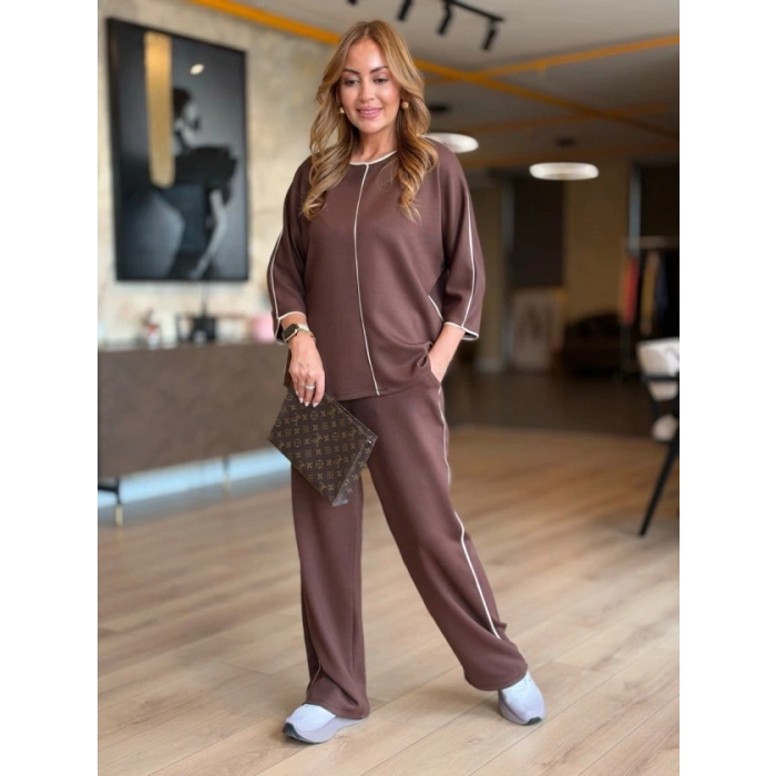 Kadın Dirsek Boy Kol şeritli Ikili Takım