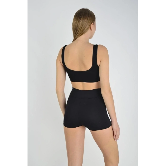 Kadın Sporcu Kısa Şort Boxer Vizon