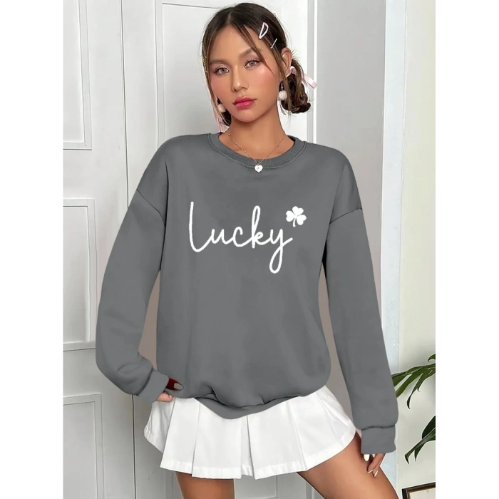 Kadın Uzun Kollu Bisiklet Yaka Viskon Iki Iplik Bluz