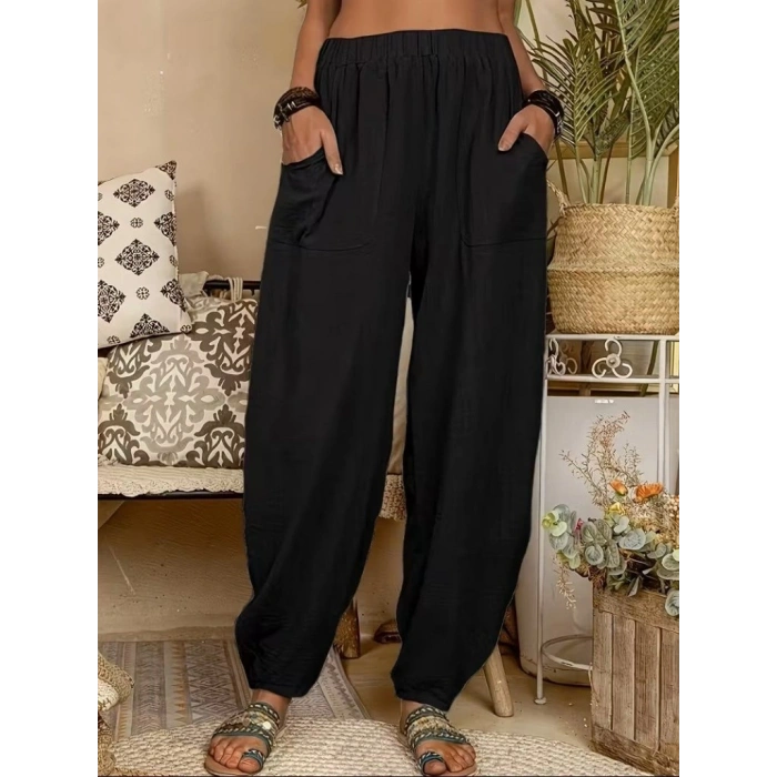 Kadın Yüksek Bel Cep Detaylı Pantolon