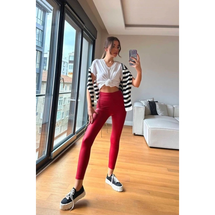 Kadın Yüksek Bel Içi şardonlu Fırsat ürün Toparlayıcı Tayt