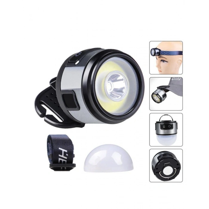 Kafa Lambası Kafa Feneri Şarjlı Profesyonel COB Fener 7 Modlu